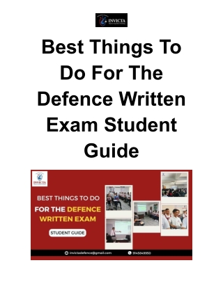 Best Things To Do For The Defence Written Exam – Student Guide