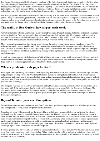 Taxi from Airport to Tel Aviv: Door-to-Door Convenience