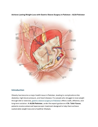 Gastric Sleeve Surgery in Pakistan