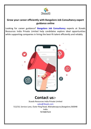 Grow your career efficiently with Bangalore Job Consultancy expert guidance onli