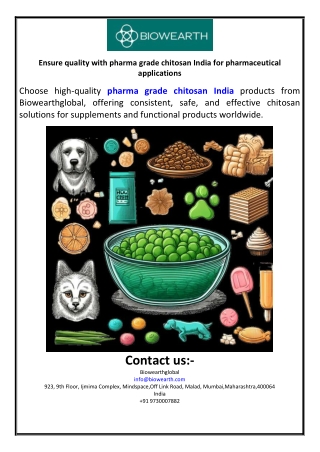 Ensure quality with pharma grade chitosan India for pharmaceutical applications
