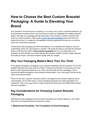 How to Choose the Best Custom Bracelet Packaging_ A Guide to Elevating Your Brand