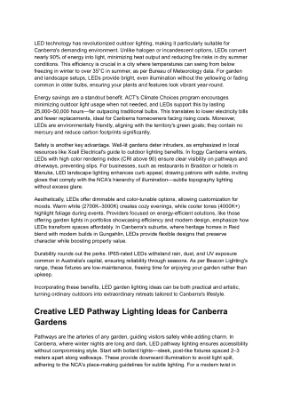 The Benefits of LED Garden and Landscape Lighting in Canberra