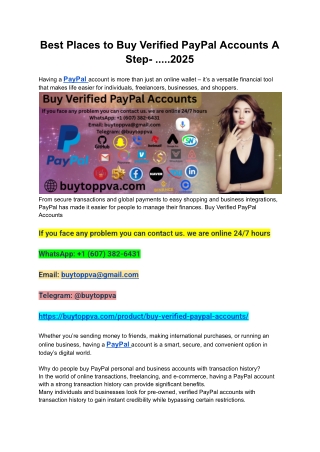 Best Places to Buy Verified PayPal Accounts A Step- .....2025