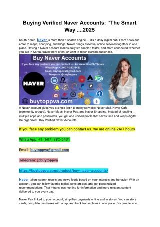 Buying Verified Naver Accounts_ “The Smart Way ....2025