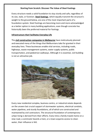 Starting from Scratch Discover The Value of Steel Footings