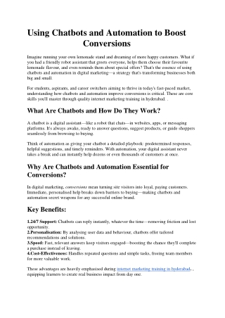 Using Chatbots and Automation to Boost Conversions