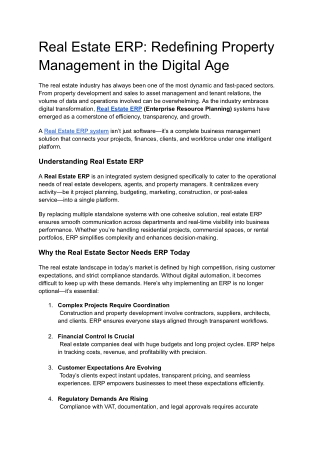 Real Estate ERP_ Redefining Property Management in the Digital Age