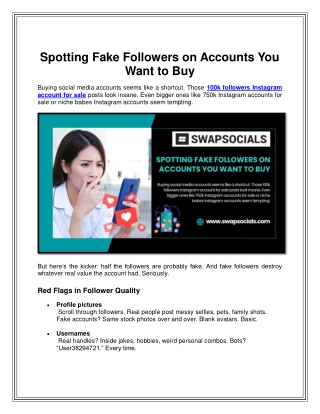 Spotting Fake Followers on Accounts You Want to Buy