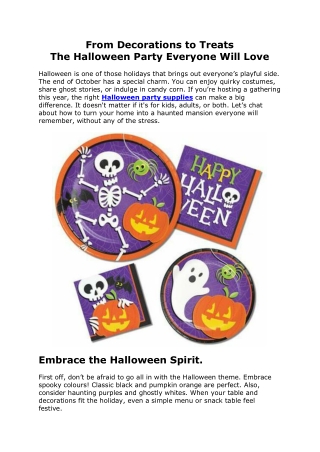 From Decorations to Treats The Halloween Party Everyone Will Love