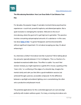 The Microdosing Revolution How Low Dose Delta-9 Can Enhance Your Day