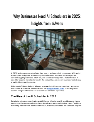 Why Businesses Need AI Schedulers in 2025: Insights from aiAvenu