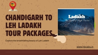 Premium Chandigarh to Leh Ladakh Taxi Tour Packages -H&B Cabs