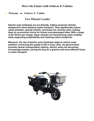 Two Wheeler Loader