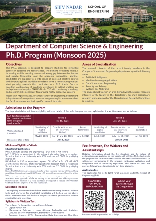 Pursue Advanced Research with a PhD in Computer Science at Shiv Nadar University