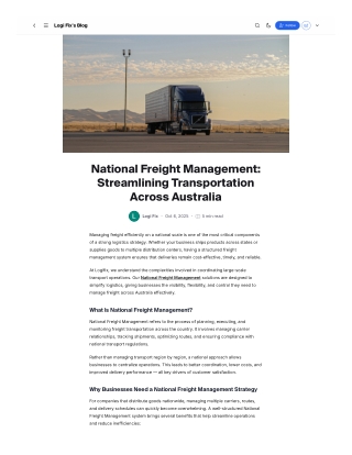 National Freight Management Streamlining Transportation Across Australia