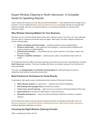 Expert Window Cleaning in North Vancouver_ A Complete Guide for Sparkling Results