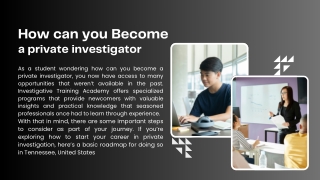 How Can You Become a Private Investigator