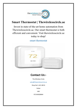 Smart Thermostat | Thewirelesscircle.ae