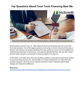 Top Questions About Food Truck Financing Near Me