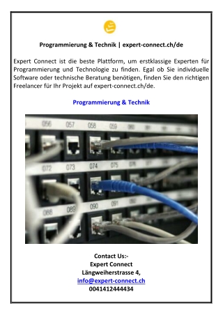 Programmierung & Technik | expert-connect.ch/de