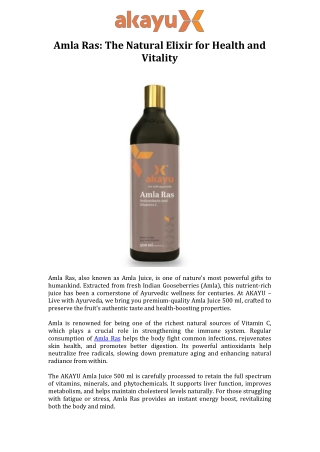 Amla Ras The Natural Elixir for Health and Vitality
