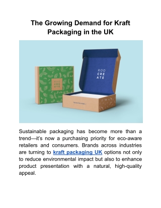 The Growing Demand for Kraft Packaging in the UK
