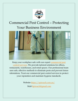 Commercial Pest Control – Protecting Your Business Environment