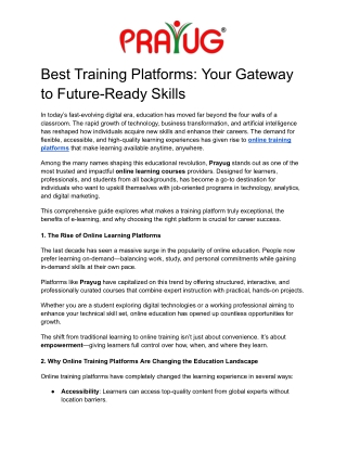 Best Training Platforms Your Gateway to Future-Ready Skills