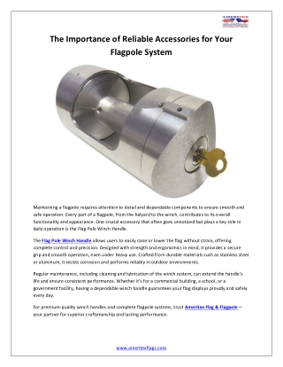 The Importance of Reliable Accessories for Your Flagpole System