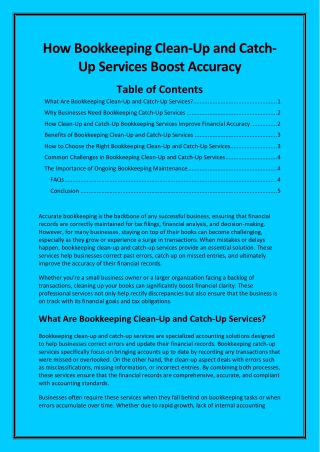 How Bookkeeping Clean-Up and Catch-Up Services Boost Accuracy