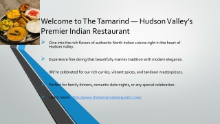 Hudson Valley’s Best Indian Restaurant | The Tamarind Fine Dining