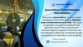 Sysco Shims Trusted Stainless Steel Solutions