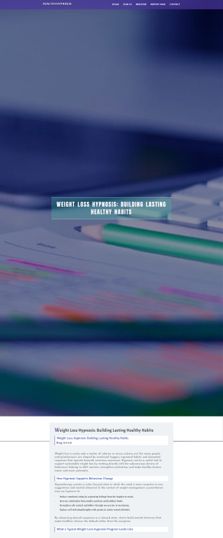 Weight Loss Hypnosis Building Lasting Healthy Habits