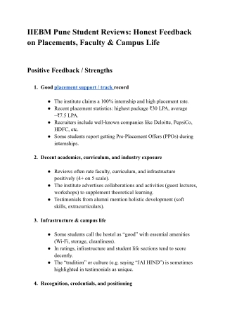 IIEBM Pune Student Reviews: Honest Feedback on Placements, Faculty & Campus Life