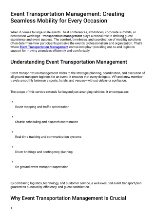 Event Transportation Management