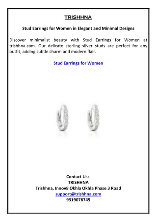 Stud Earrings for Women in Elegant and Minimal Designs