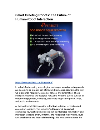 Smart Greeting Robots