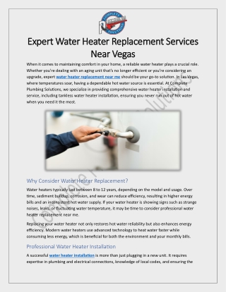 Water heater replacement near me