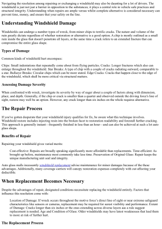 When to Repair vs. When to Replace Your Windshield