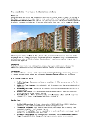 Properties Dekho – Your Trusted Real Estate Partner in Pune
