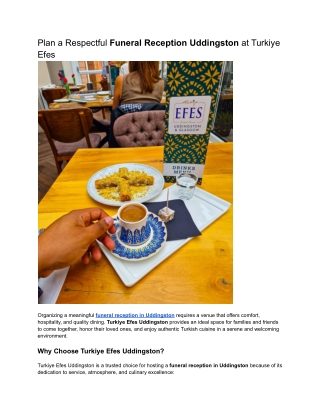 Host a Dignified Funeral Reception Uddingston at Turkiye Efes