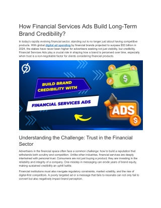 How Financial Services Ads Build Long-Term Brand Credibility_
