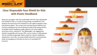Clear Disposable Face Shield for Kids with Elastic Headband
