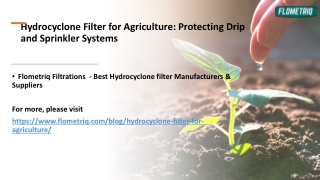 Hydrocyclone Filter for Agriculture: Protecting Drip and Sprinkler Systems