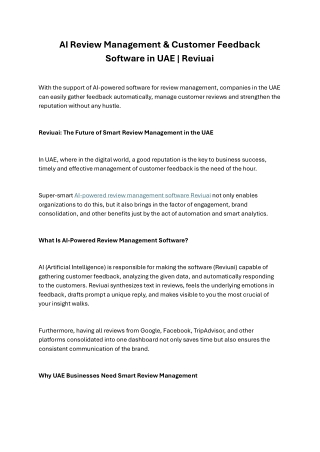 AI Review Management and Customer Feedback Software in UAE