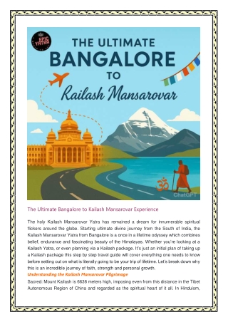 The Ultimate Bangalore to Kailash Mansarovar Experience