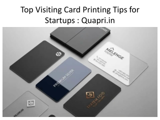 Top Visiting Card Printing Tips for Startups
