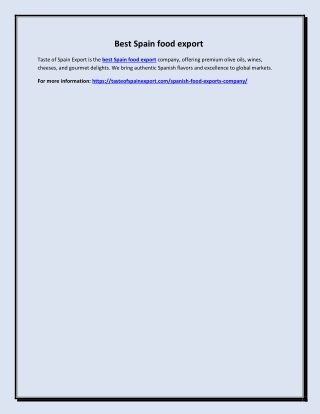 Best Spain food export