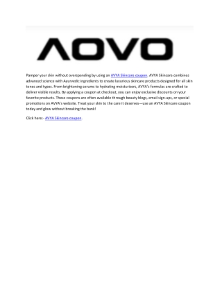 AVYA Skincare coupon